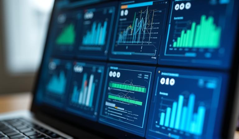 Datenvisualisierung von Lernfortschritten auf einem digitalen Dashboard